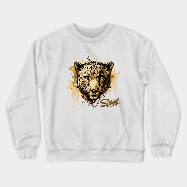 Graffiti Paint Leopard Creative Crewneck Sweatshirt by Cubebox